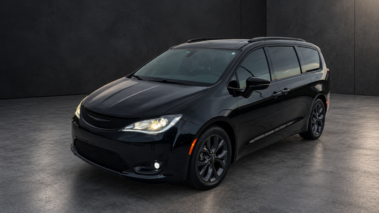 Black Chrysler Pacifica — hero view, enhanced from original vehicle photo
